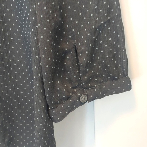 Grey with White Polka Dot Sheer Blouse by Banana Republic - Picture 7 of 8